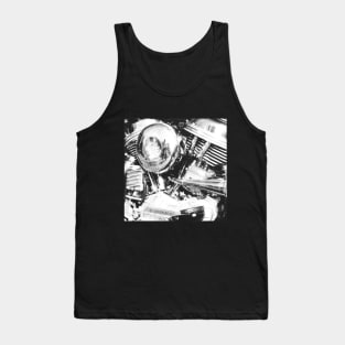 Vintage HD Panhead Motor Screen Print Motorcycle Engine 2 Tank Top